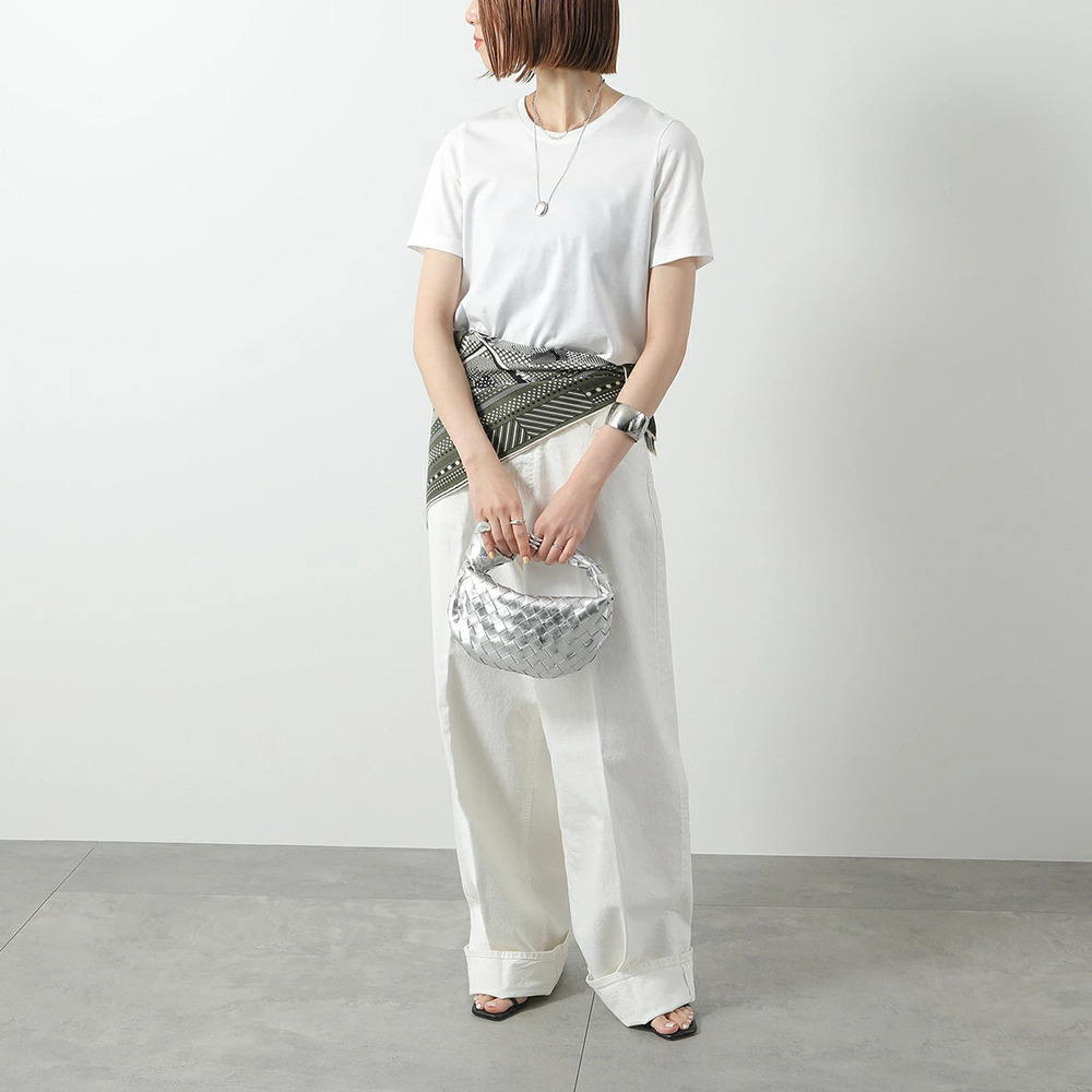 BOTTEGA VENETA Jodie handbag intrecciato leather SILVER